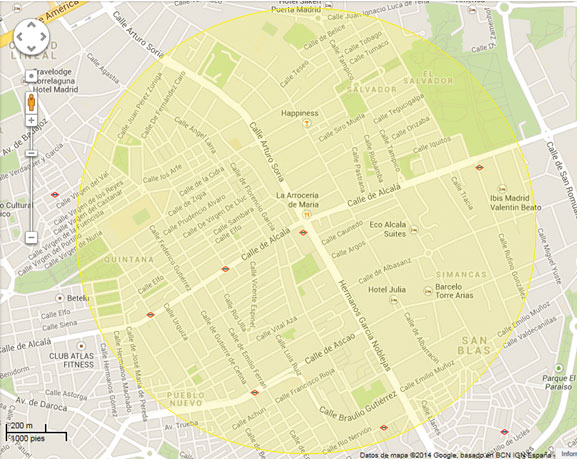 zonas de reparto a domicilio